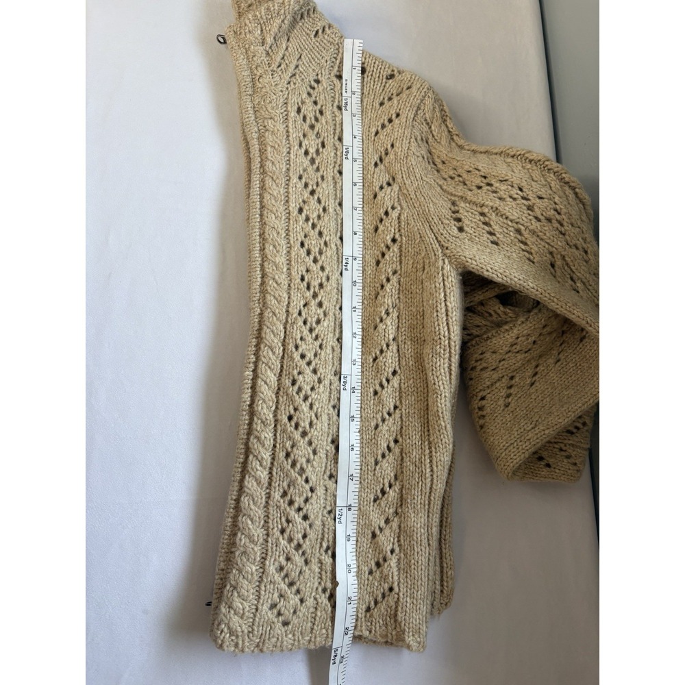 Y2K Abercrombie Fitch Cardigan Women Large Lambswool Shacket Sweater Cable Knit - Picture 11 of 12
